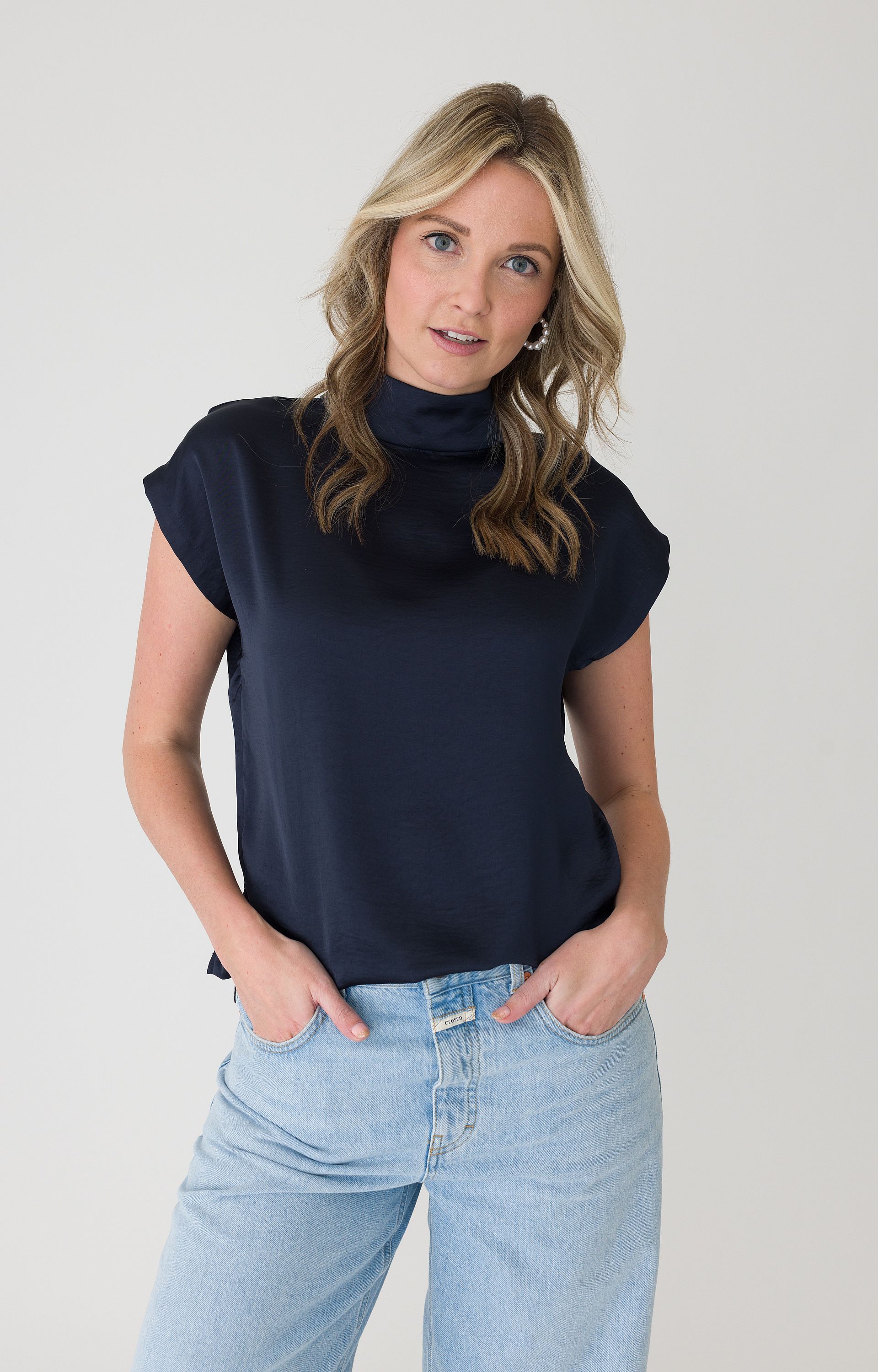 Blouse met satijnlook