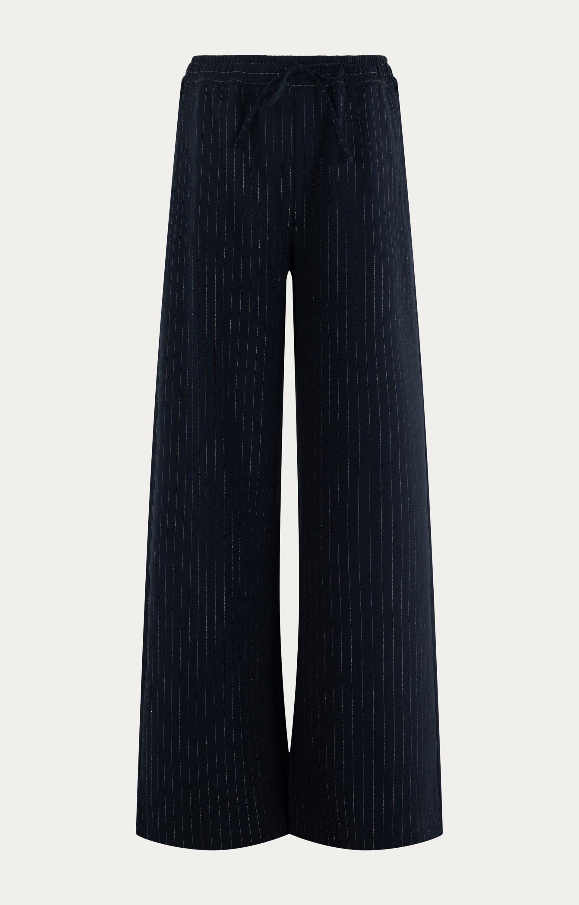 Broek met gouden krijtstreep 