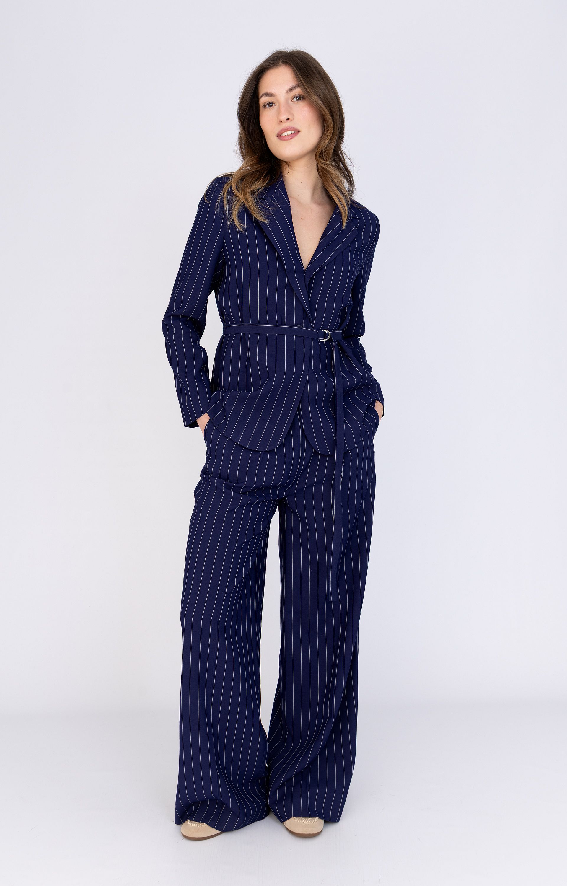 Broek met krijtstreep