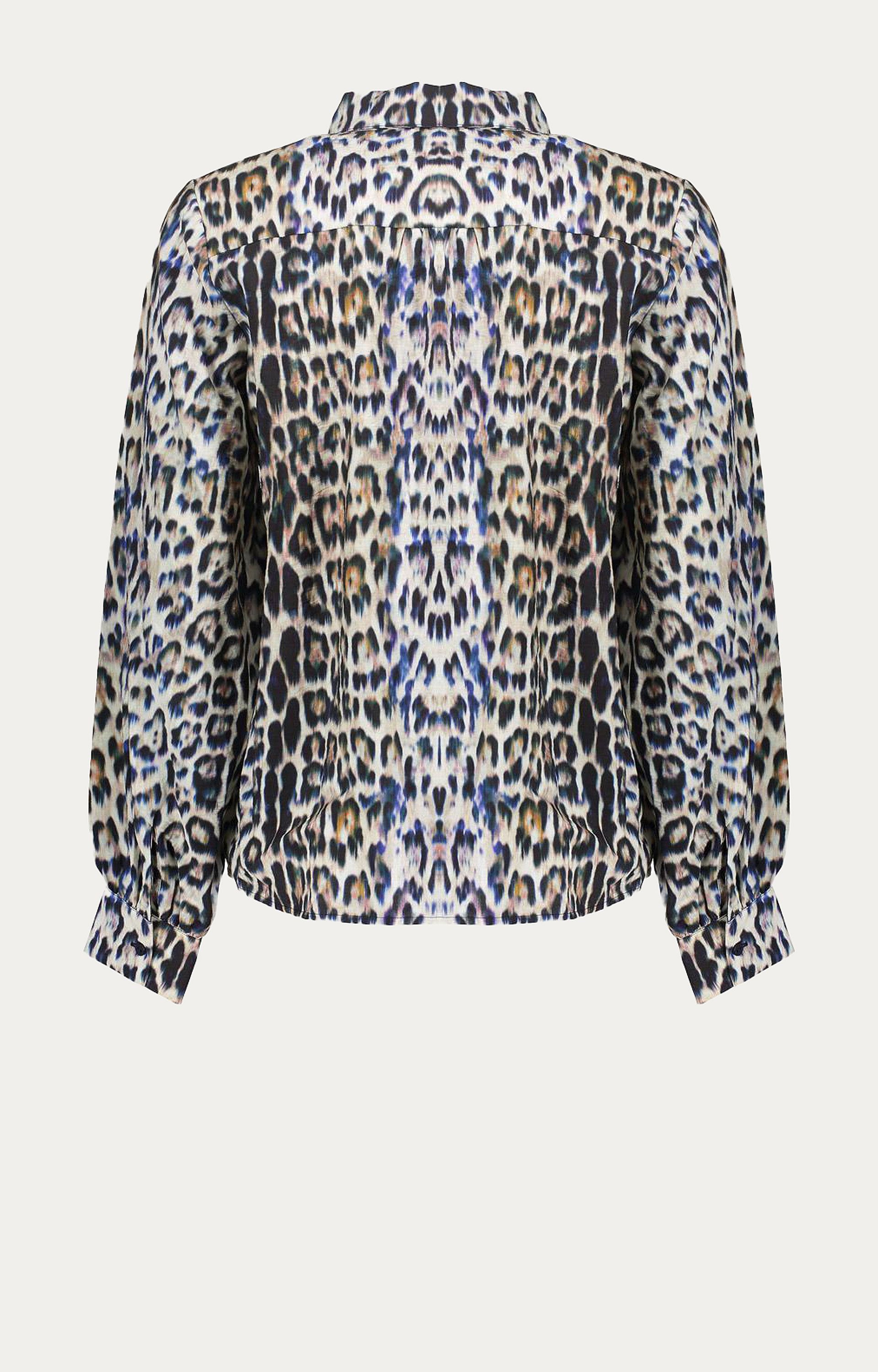 Blouse met leopard print