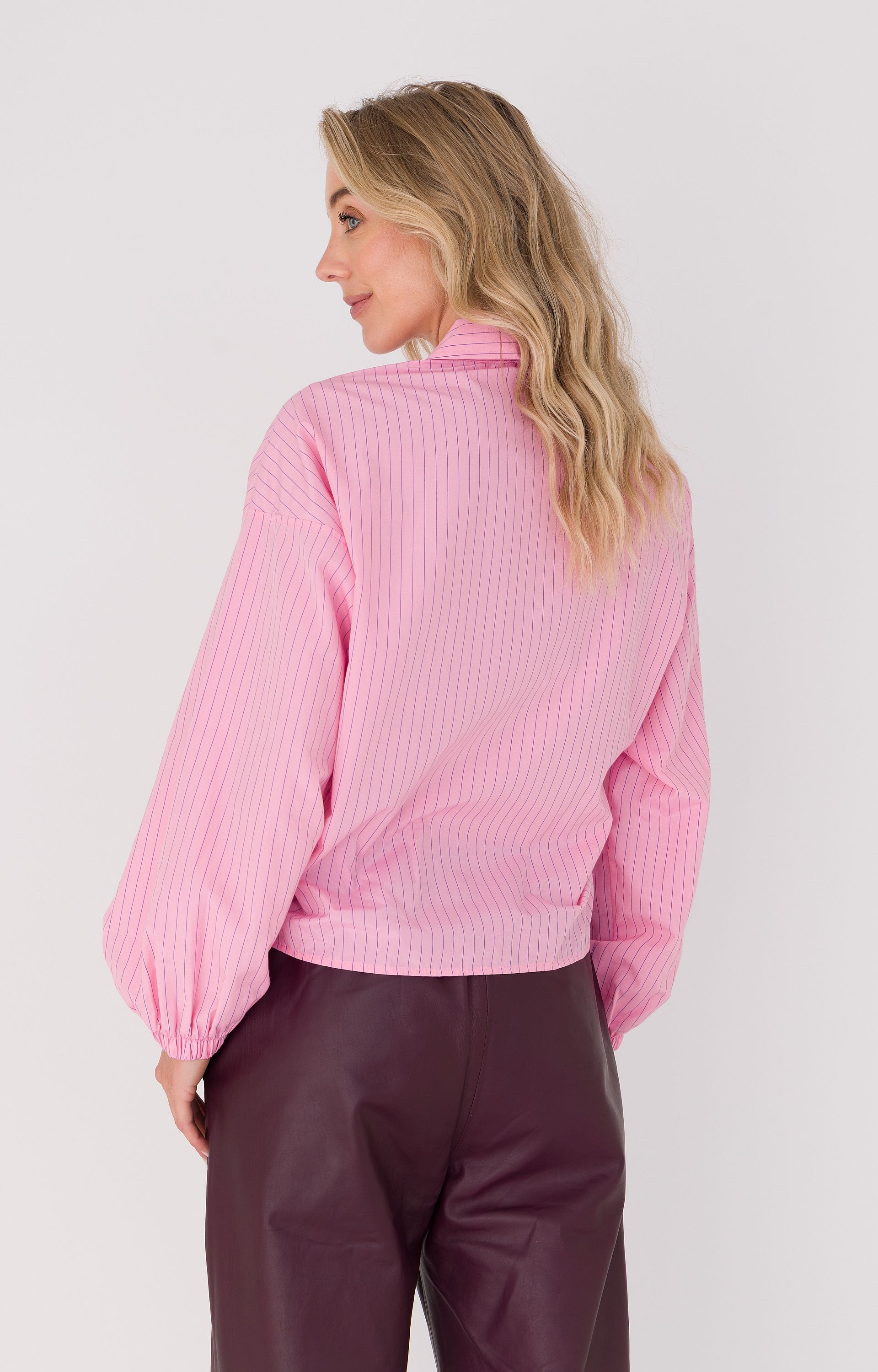 Blouse met krijtstreep