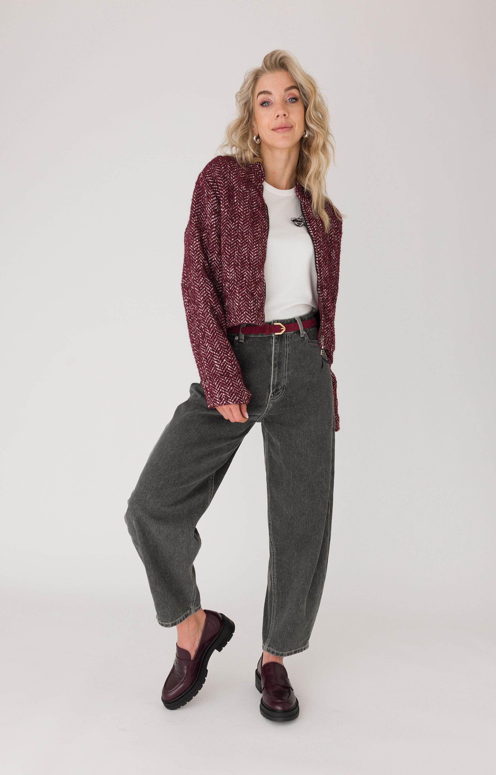 Blazer met visgraatdessin