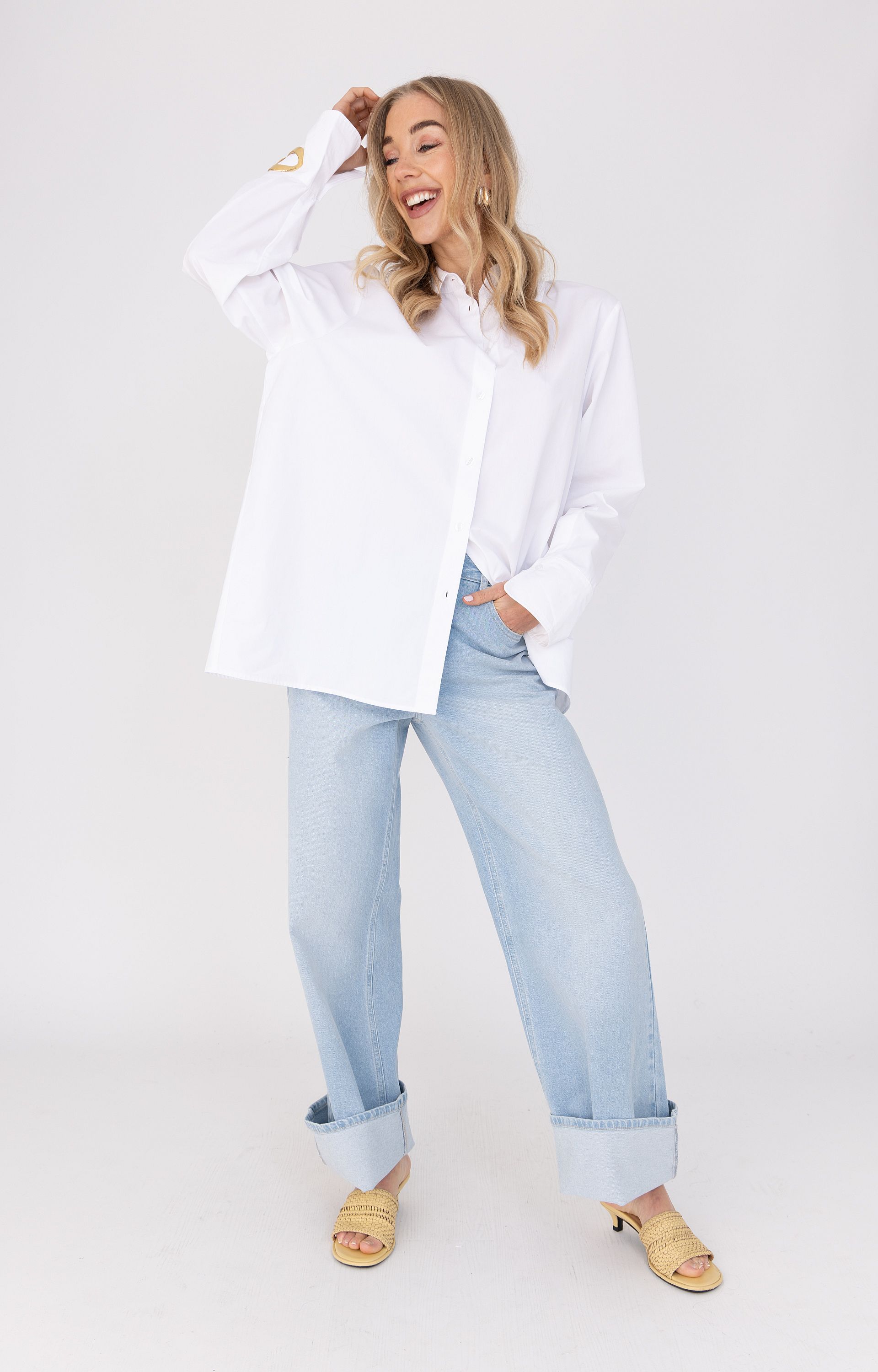 Blouse met splitrug