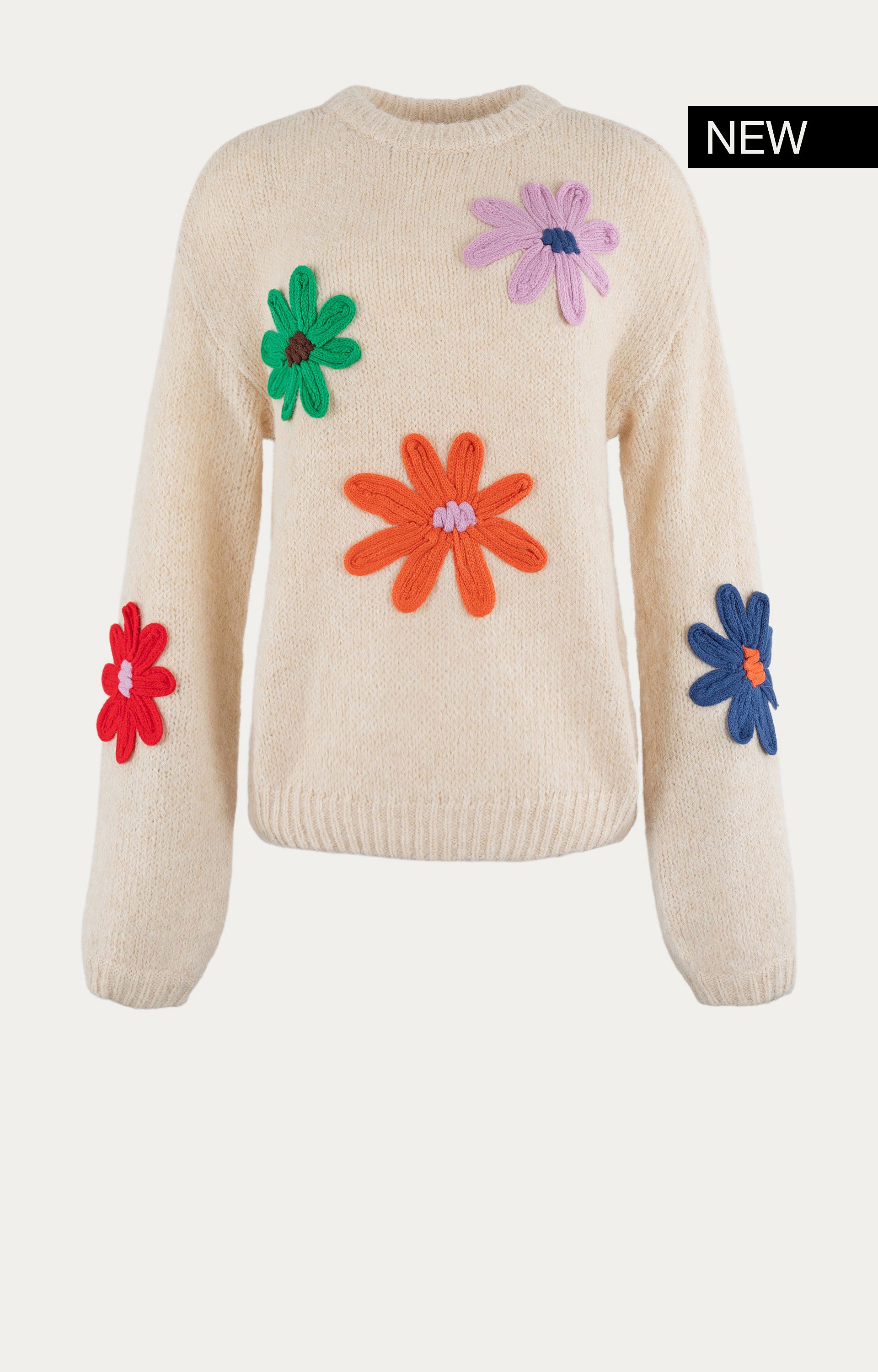 Pullover met bloemendetail