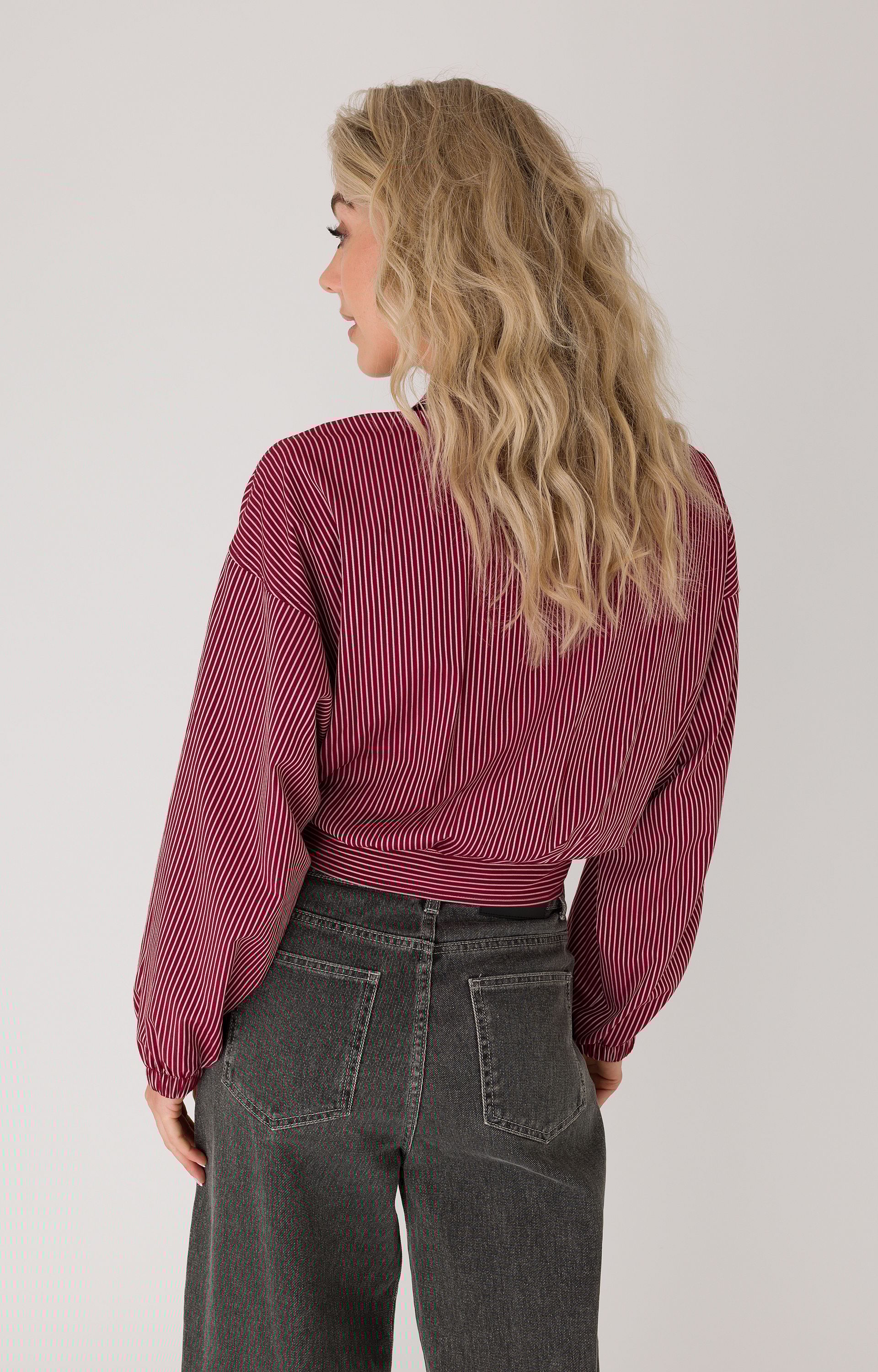 Blouse met krijtstreep