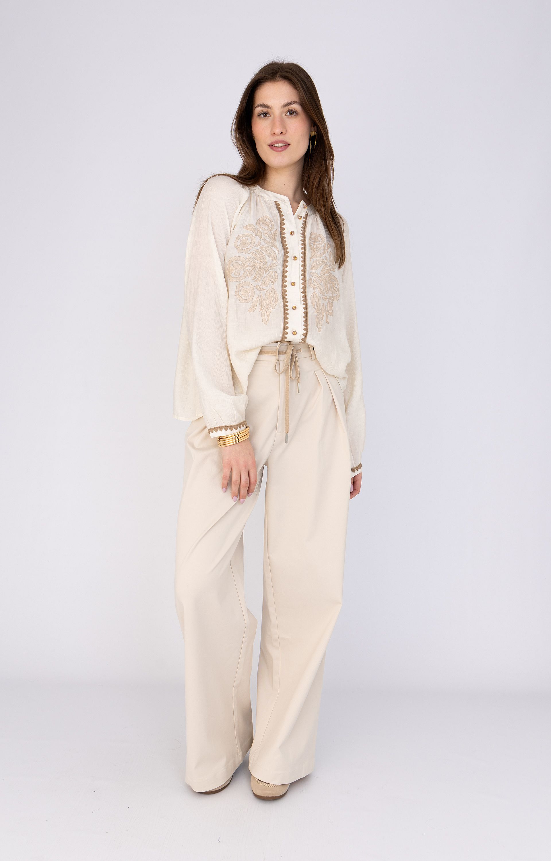 Pantalon met bandplooi