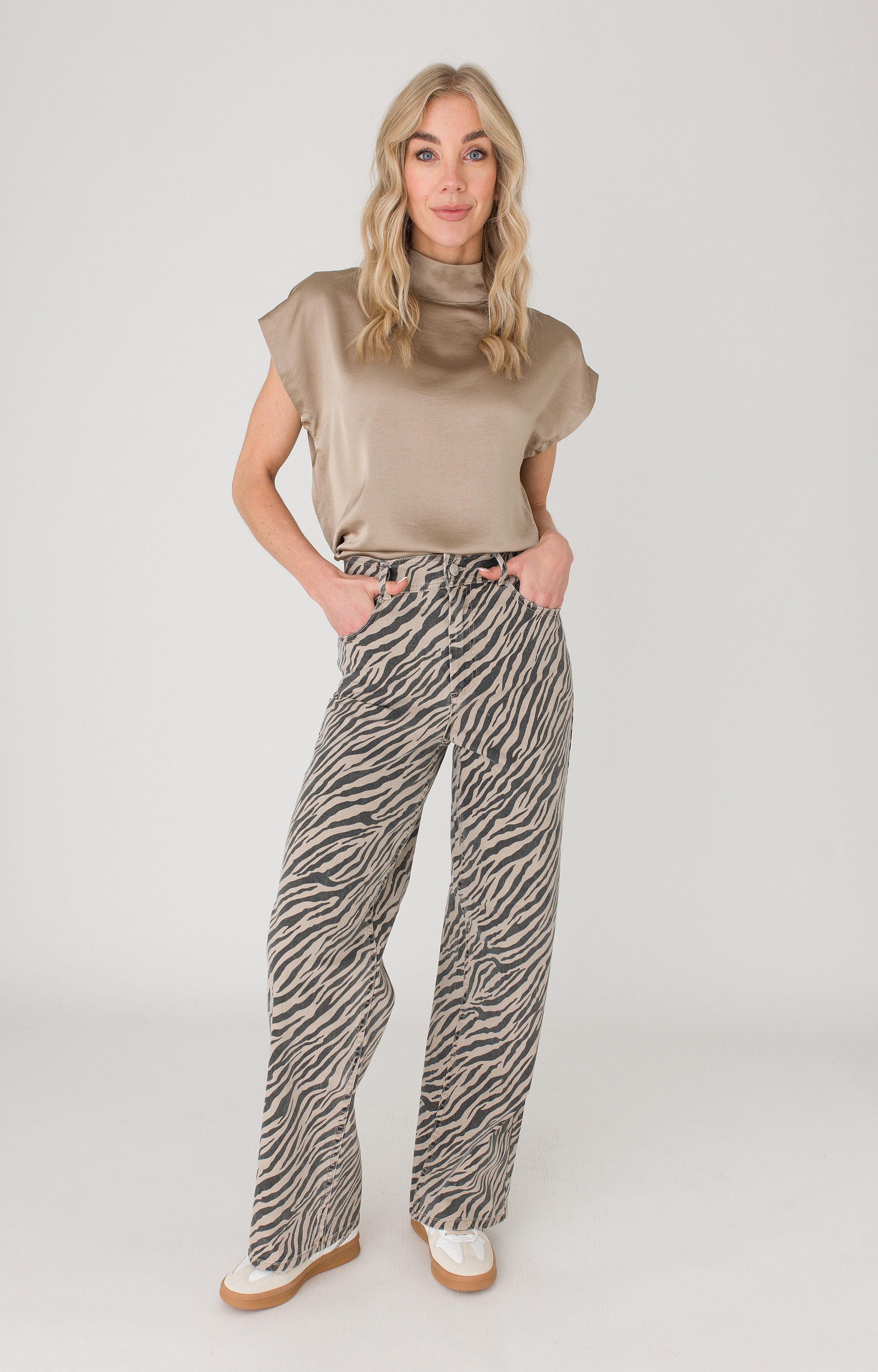 Blouse met satijnlook