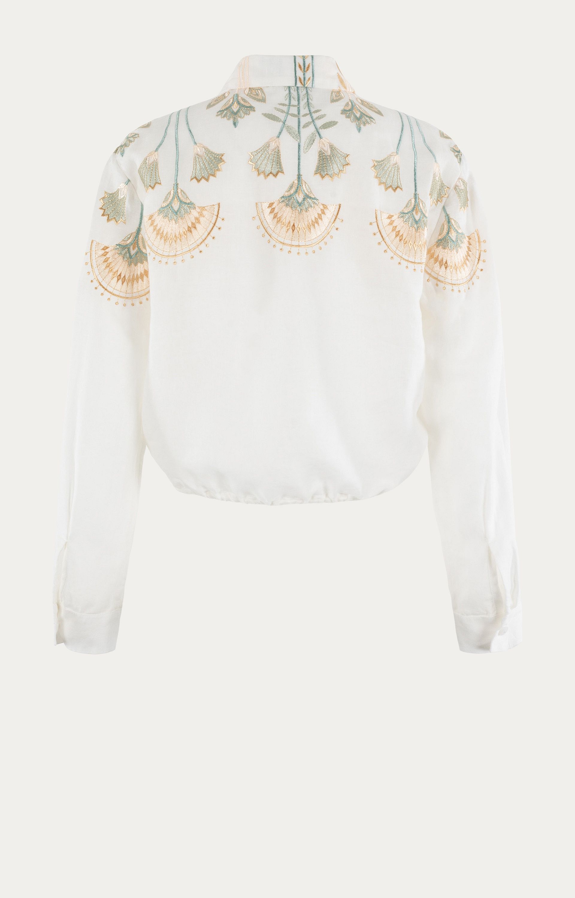 Blouse met bloemendetail