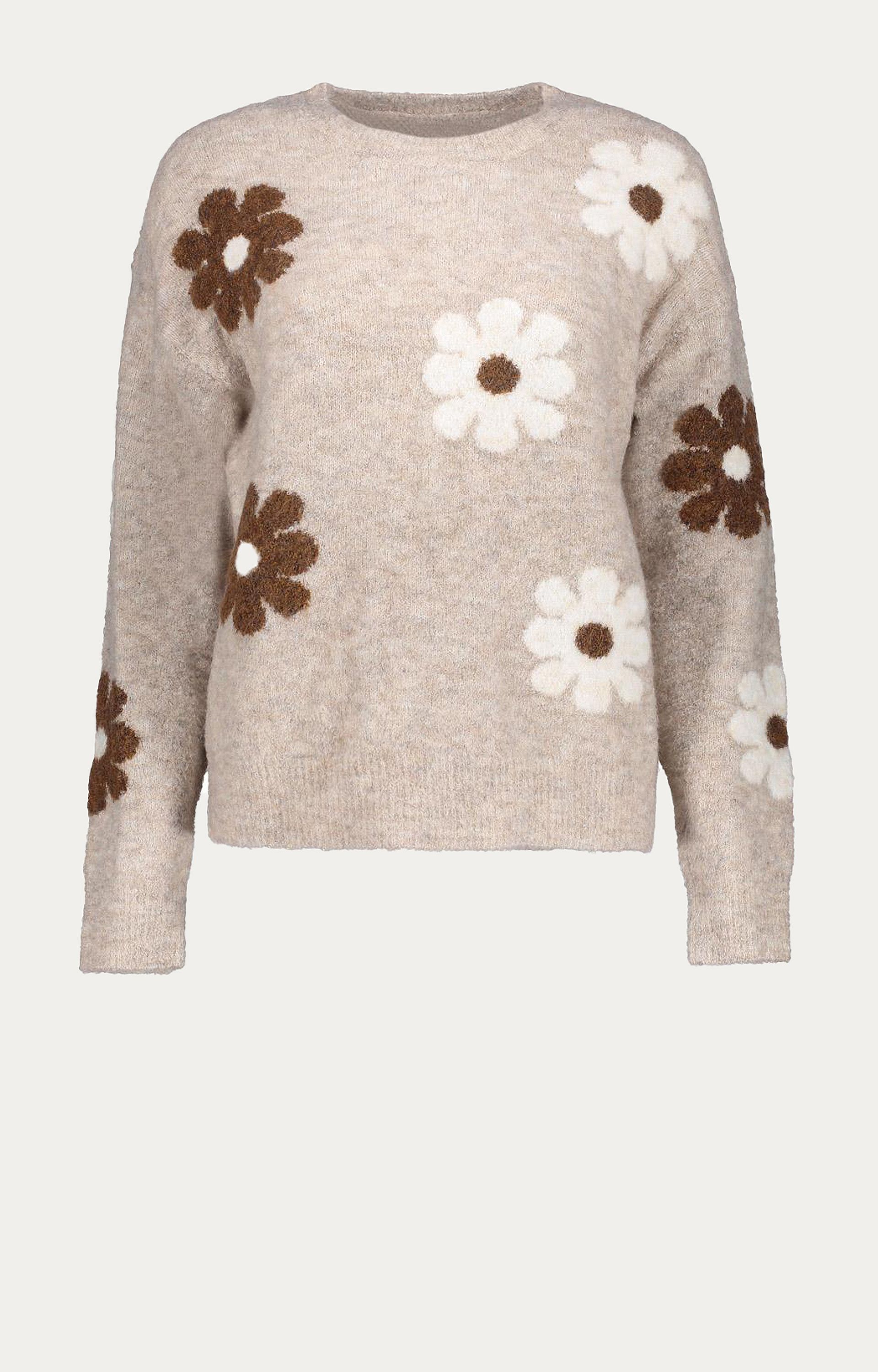 Trui met embroided flower print