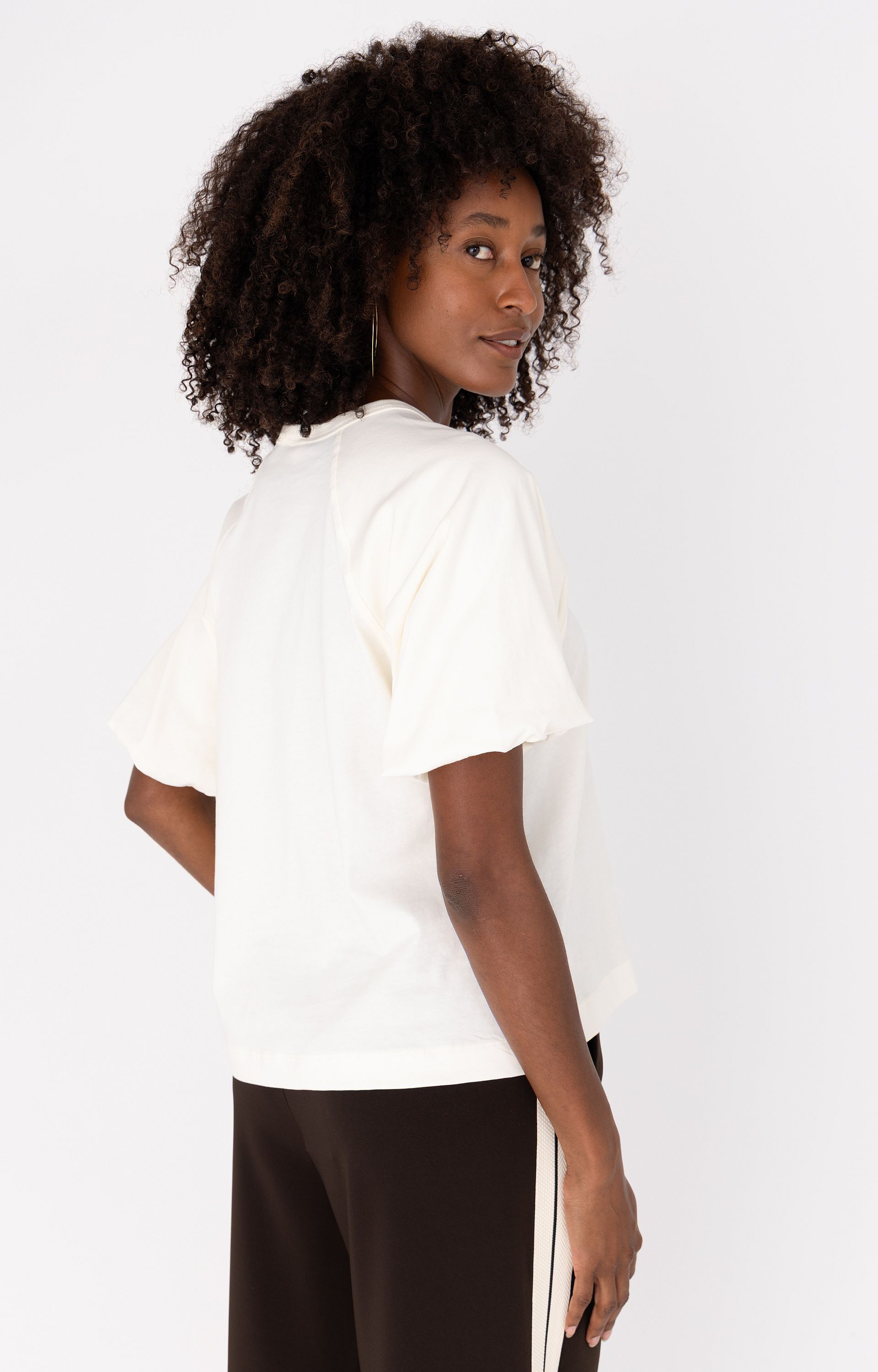 T-shirt met pofmouw