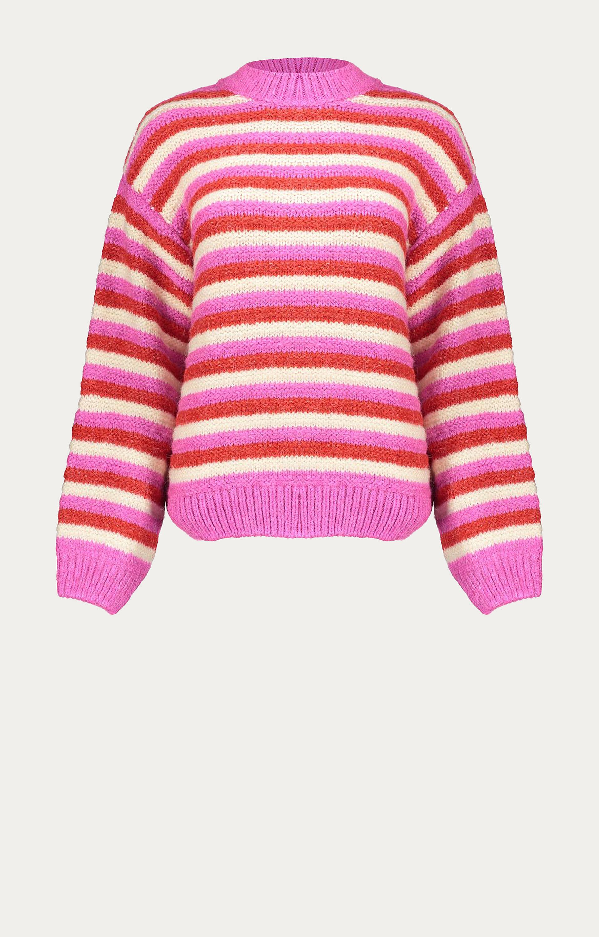 Pullover multi color met strepen