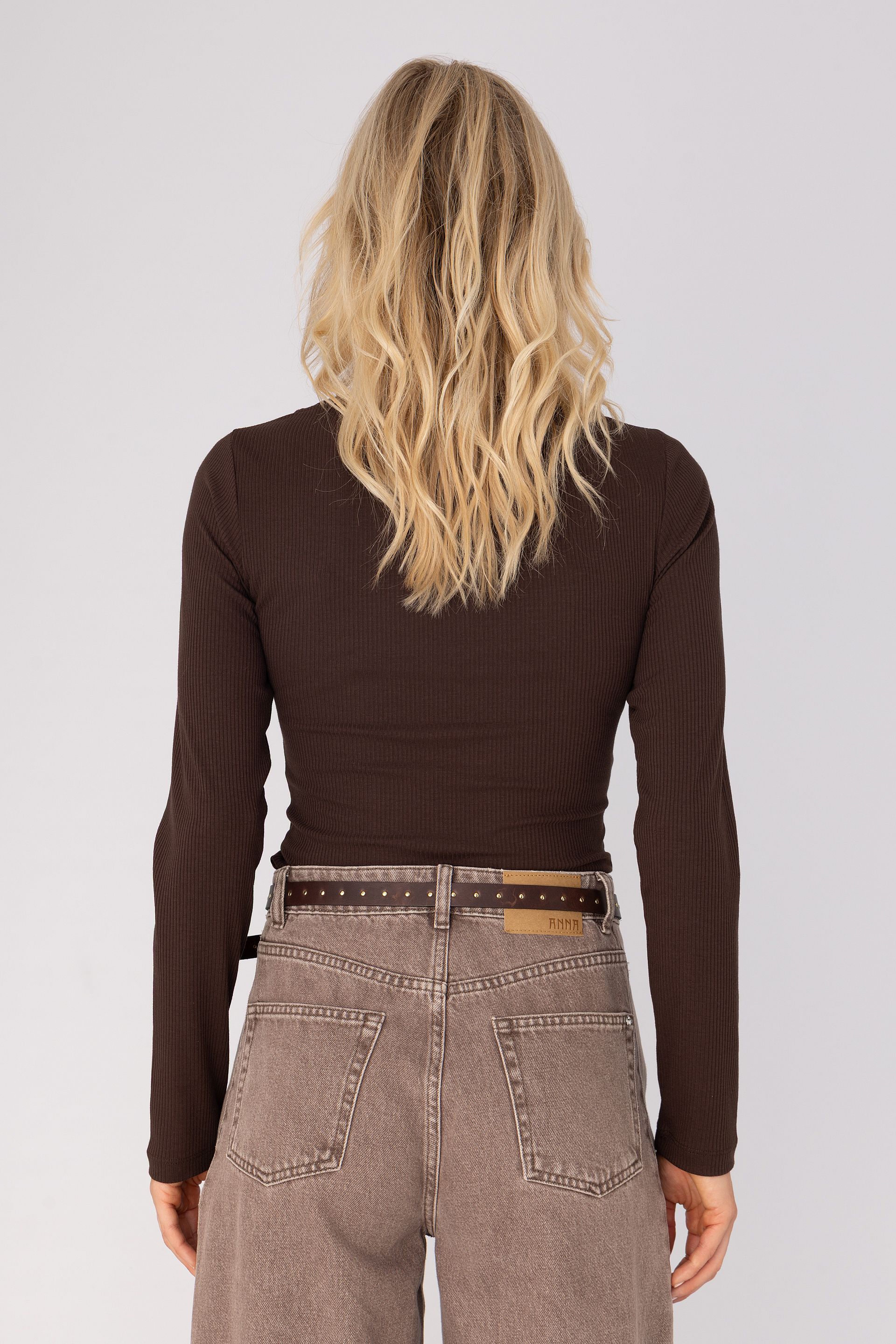T-shirt met ribstructuur 