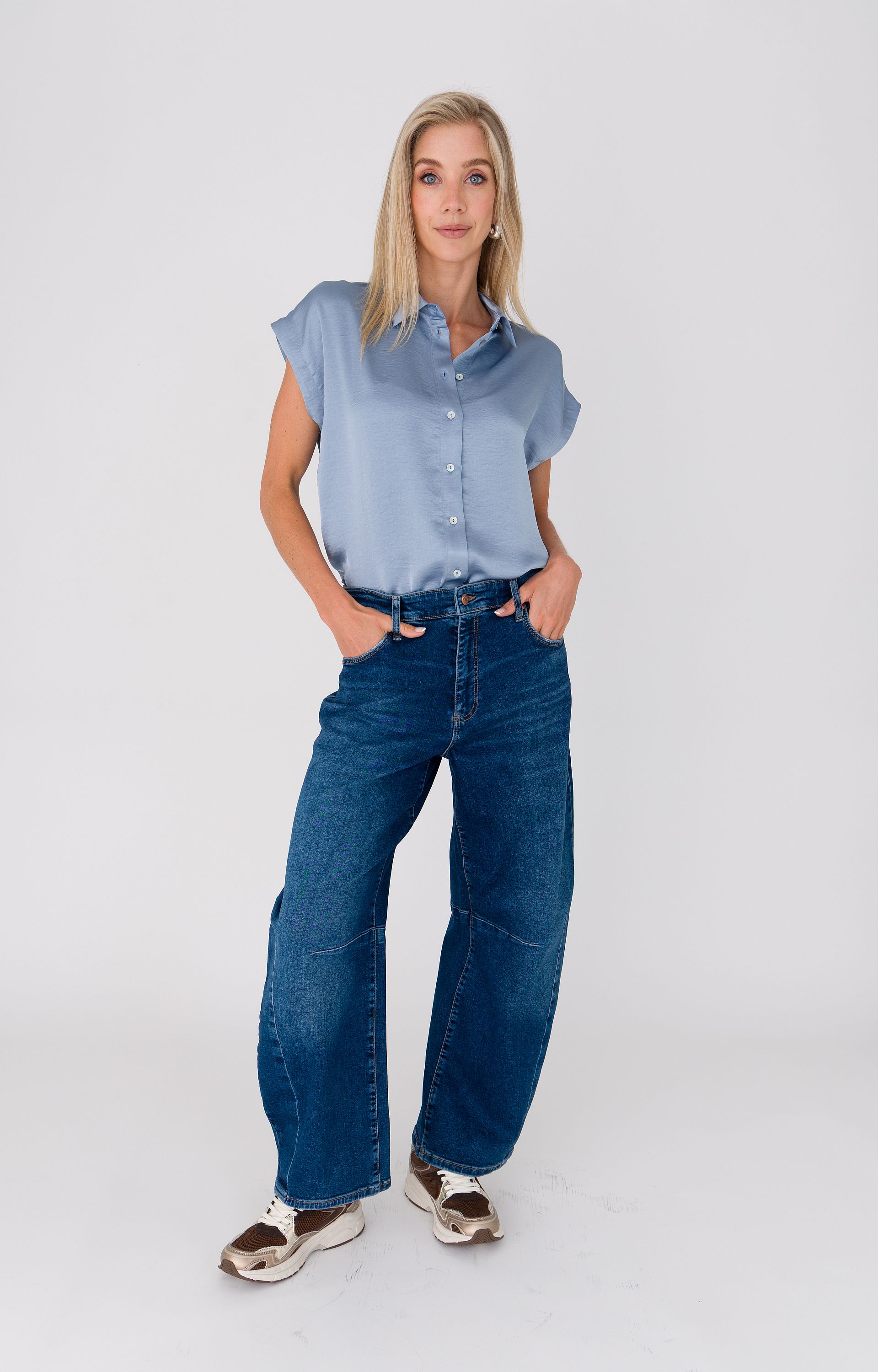 Blouse met satijnlook