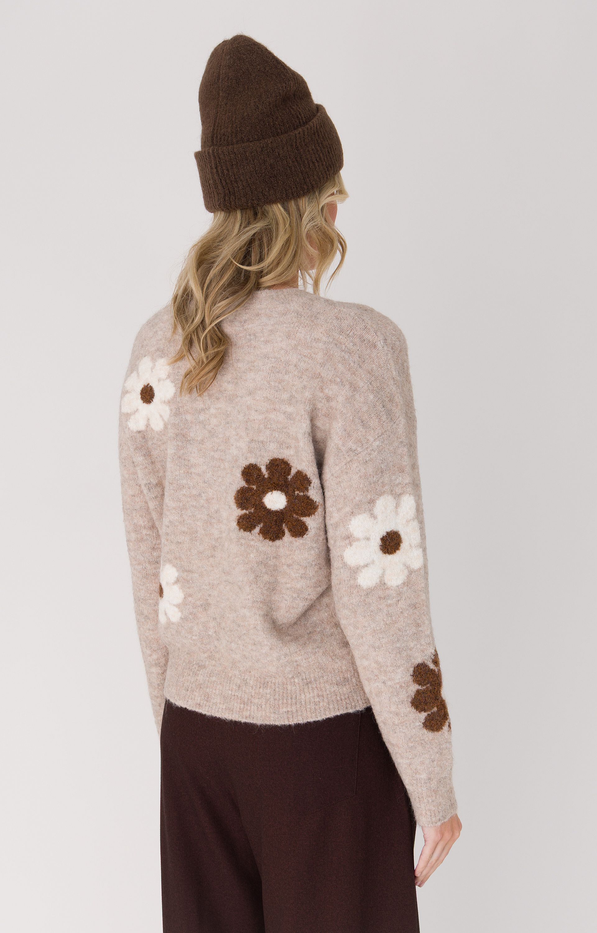 Trui met embroided flower print