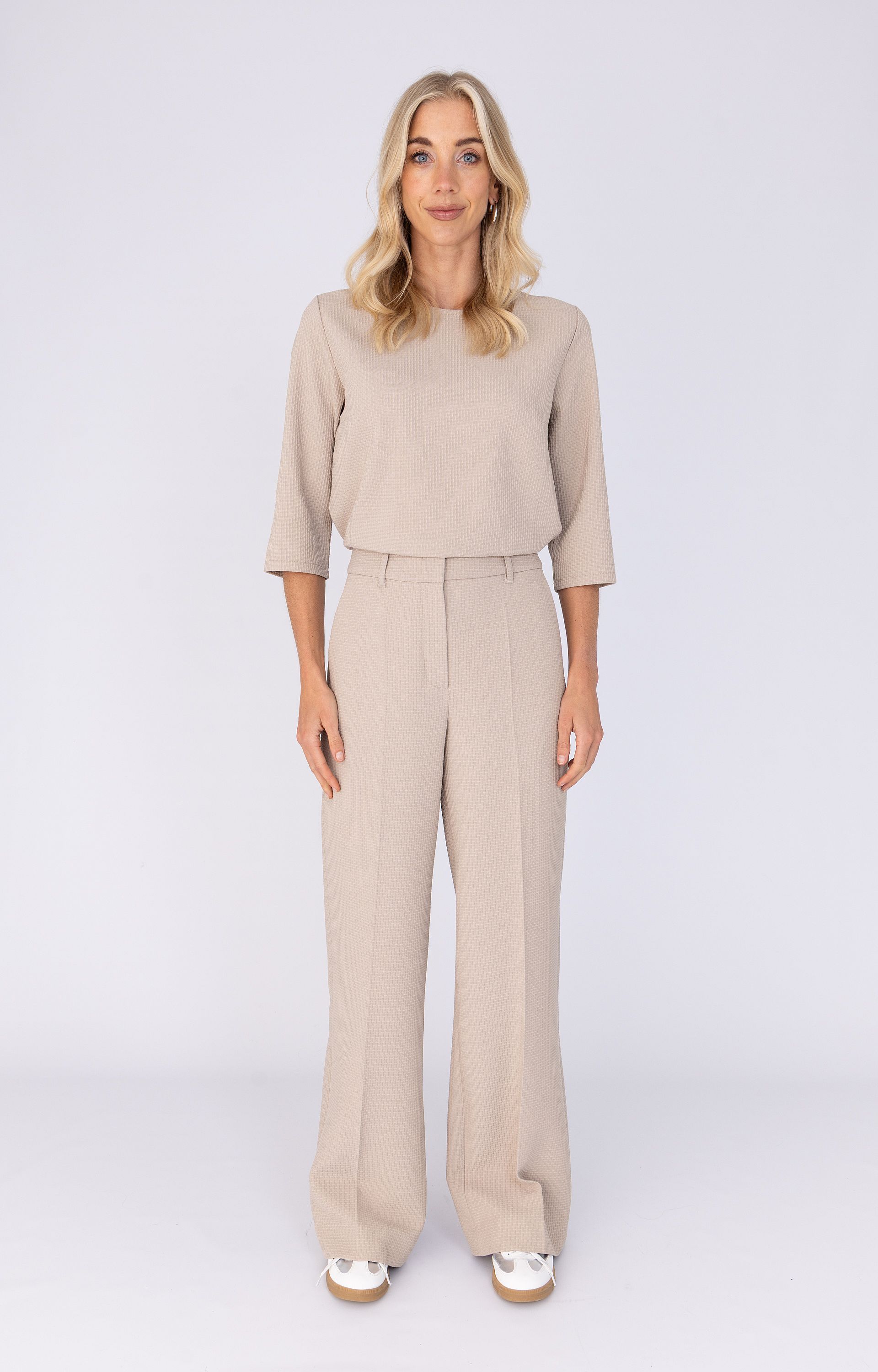 Pantalon met structuur