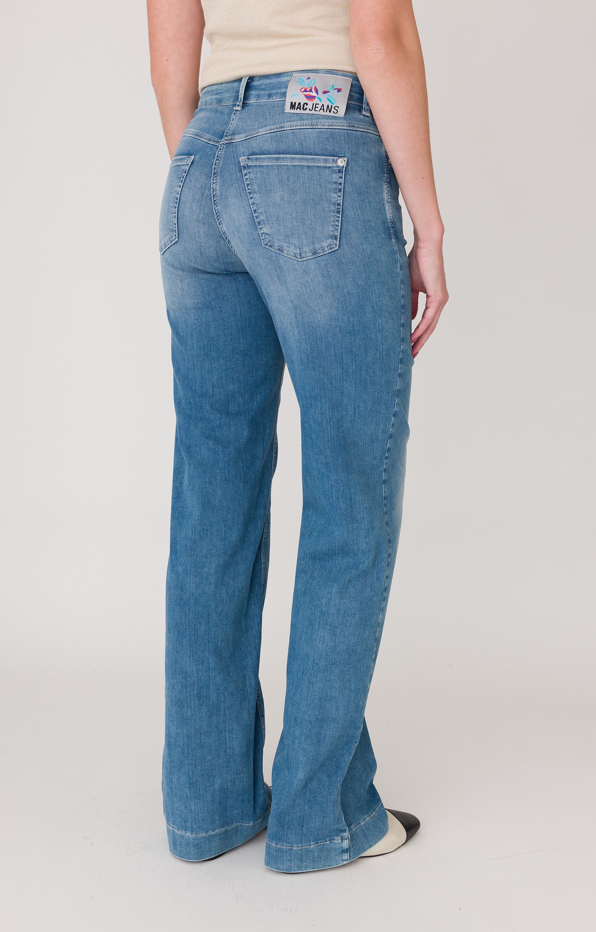 MAC Jeans DREAM WIDE - Flared Jeans - darkblue/donkerblauw denim